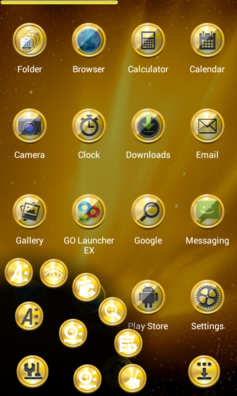 3D Golden Next Launcher Theme