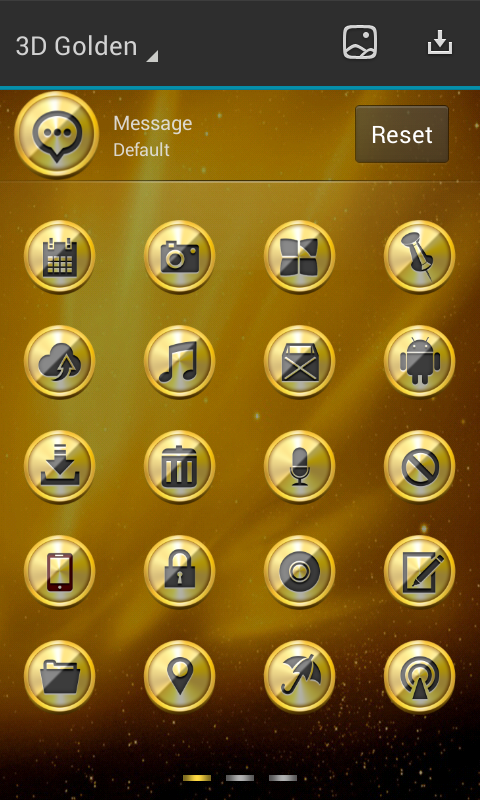 3D Golden Next Launcher Theme