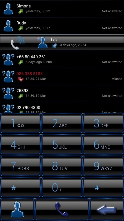 exDialer GlassMetalFrameBBlue