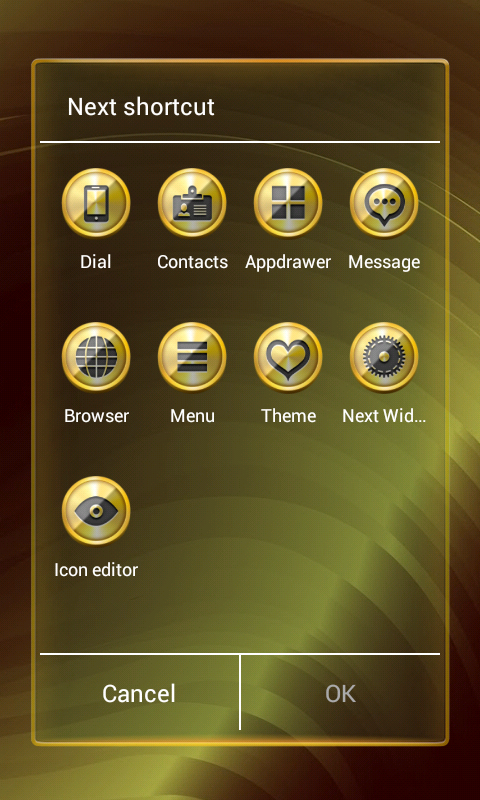 3D Golden Next Launcher Theme