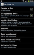 Hold Screen ON: Face detection