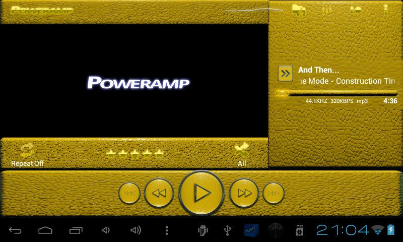 Poweramp skin yellow lizard