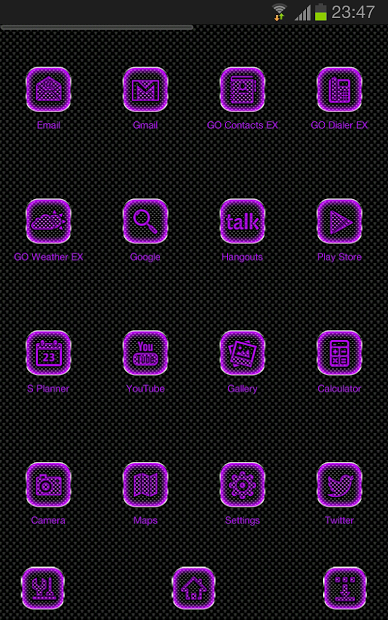 Next launcher theme LED Violet