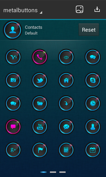 Metal Buttons Next Launcher 3D