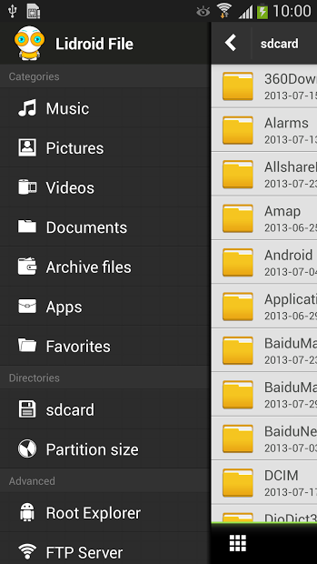 Lidroid File Explorer root es