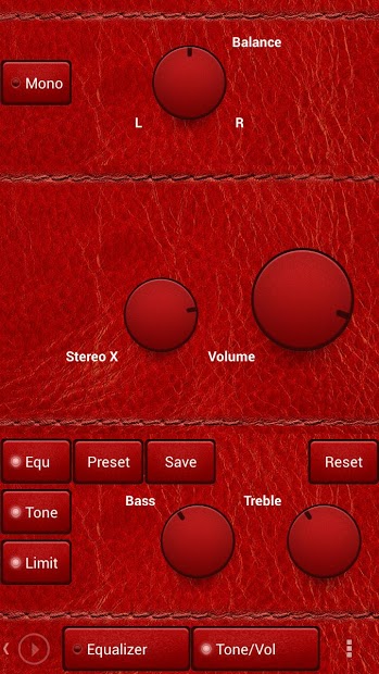 Poweramp Red Leather Skin