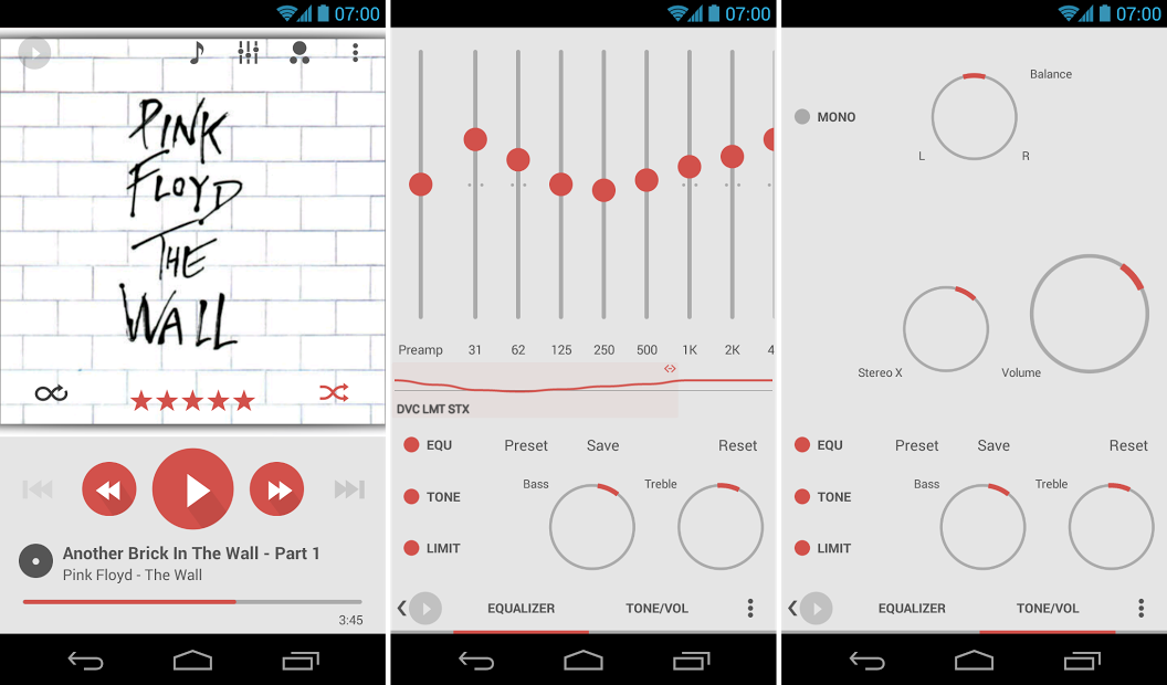 Poweramp Flat Light Skins 7in1