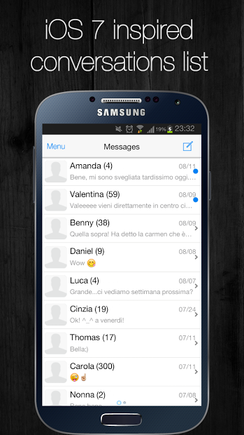 iOS 7 iPhone Go Sms Theme