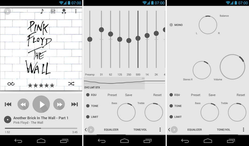 Poweramp Flat Light Skins 7in1