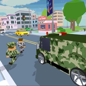 Blocky Army City Rush Racer 