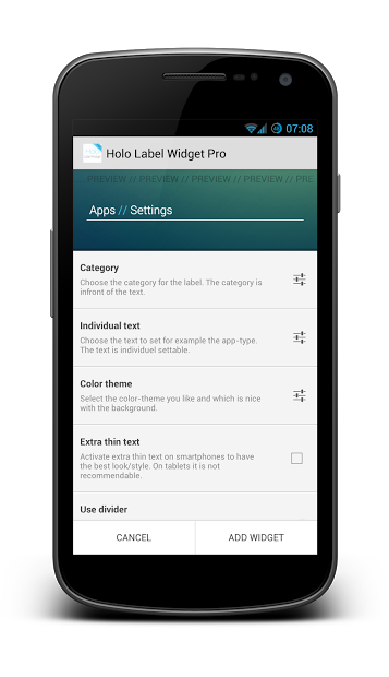 Holo Label Widget Pro