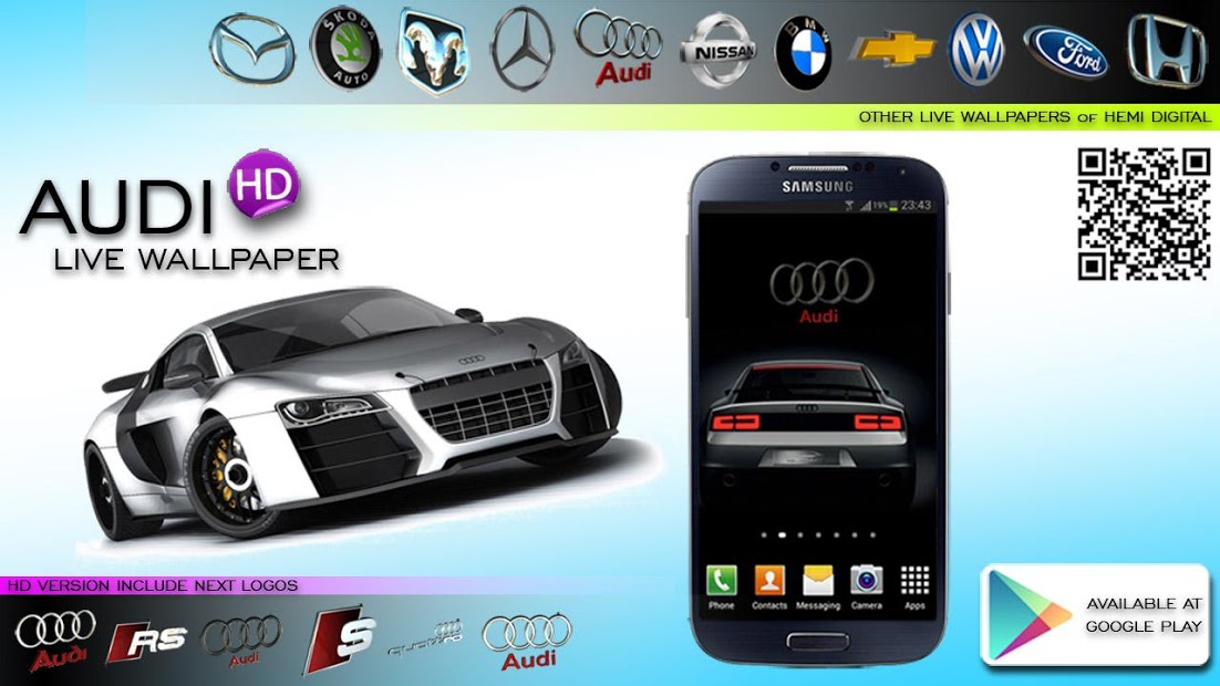 3D AUDI Logo HD Live Wallpaper