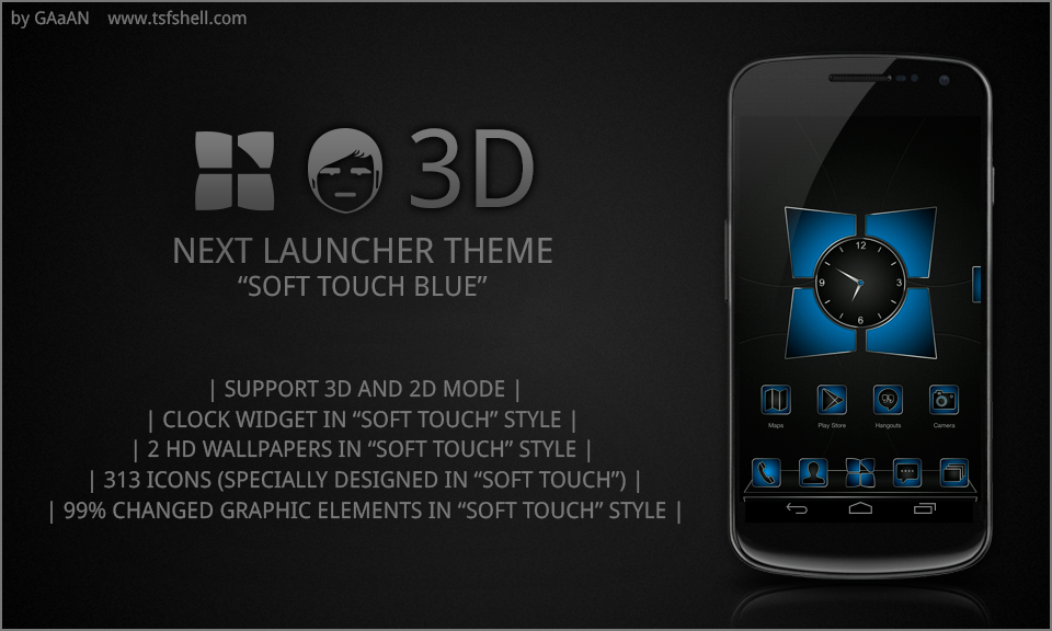 Next launcher theme Soft Blue