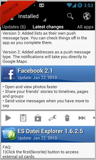 Changelog Droid