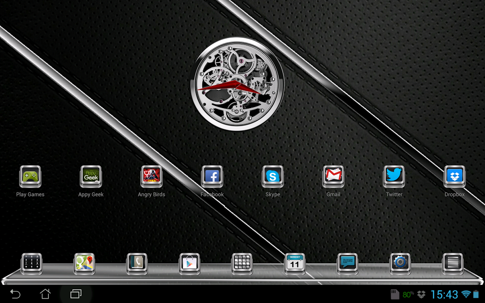 Next Launcher Theme Chrome 3D