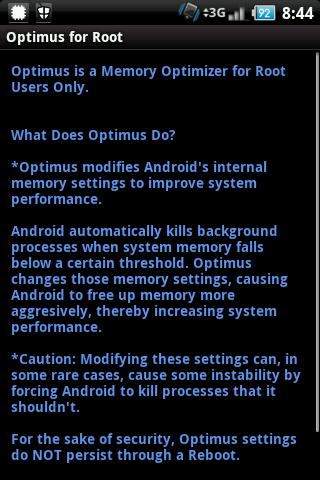 Optimus Root Memory Optimizer