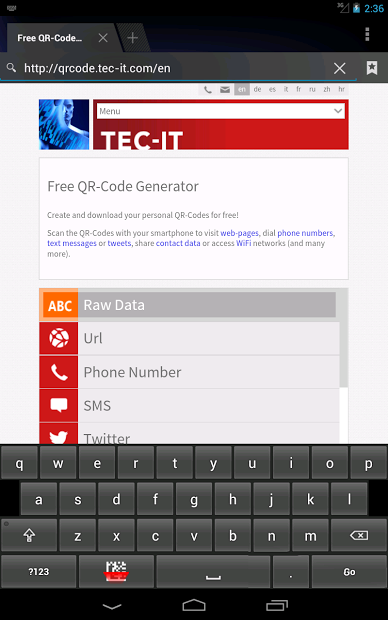 Barcodescanner Keyboard