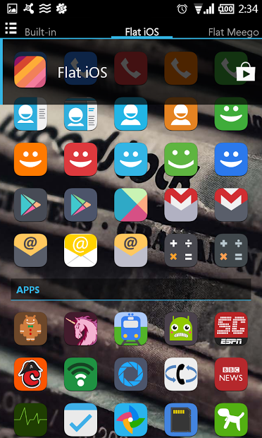 Flat iOS 7 Go Apex Nova Theme