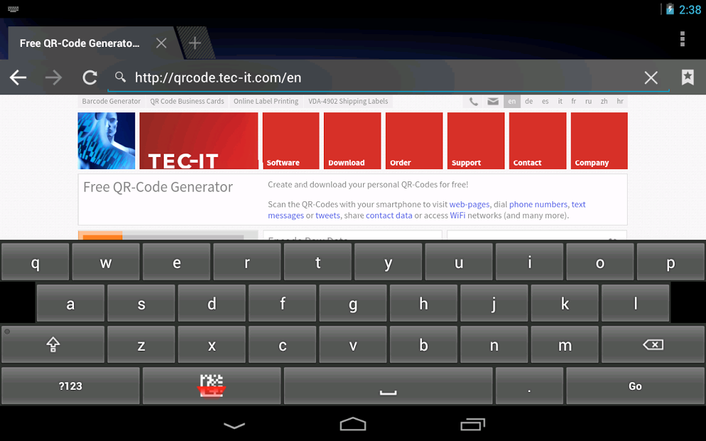 Barcodescanner Keyboard