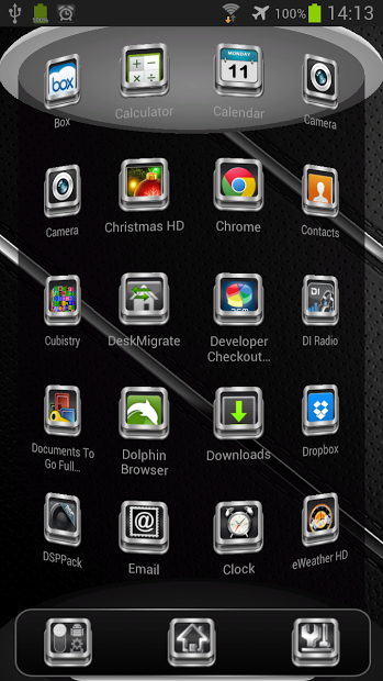 Next Launcher Theme Chrome 3D