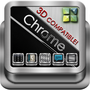 Next Launcher Theme Chrome 3D 1.4