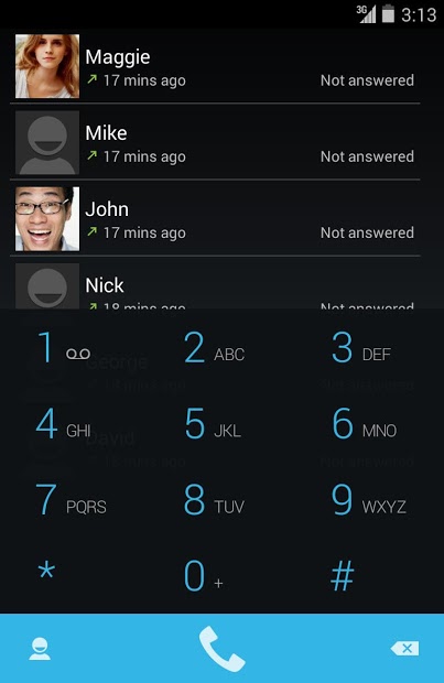 ExDialer Android KitKat Dark